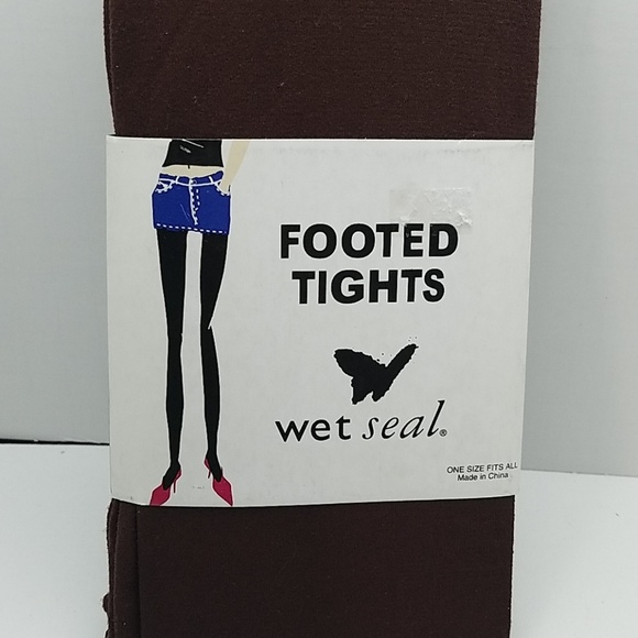 Wet Seal Footed Tights Brown One Size - Picture 1 of 1